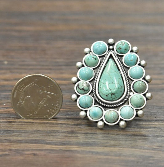 Turquoise adjustable ring