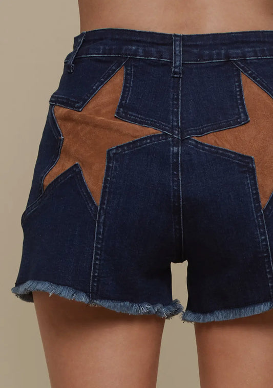Star girl denim shorts