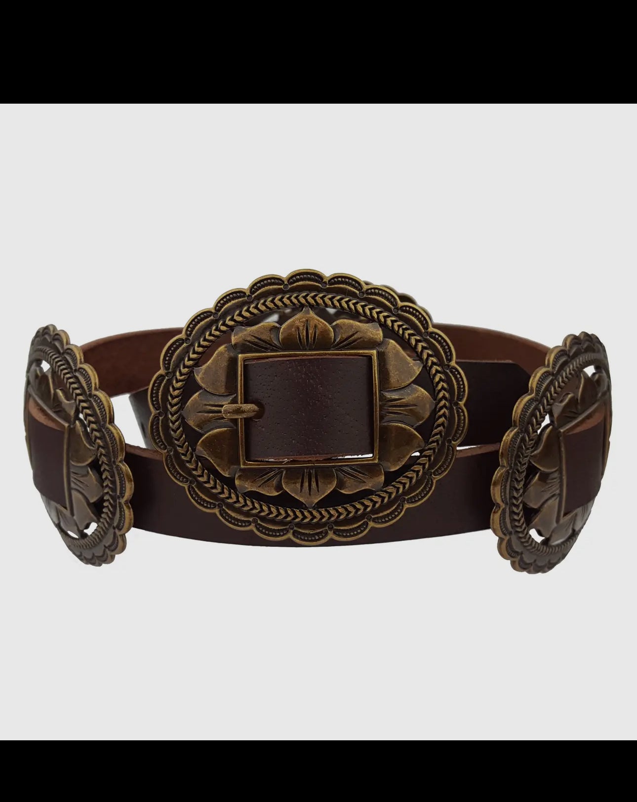 Brown genuine leather belt