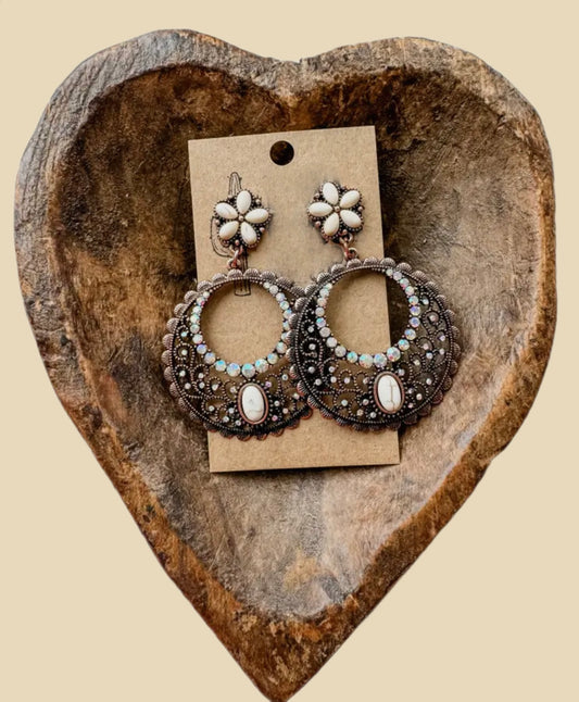 Stud rhinestone earrings