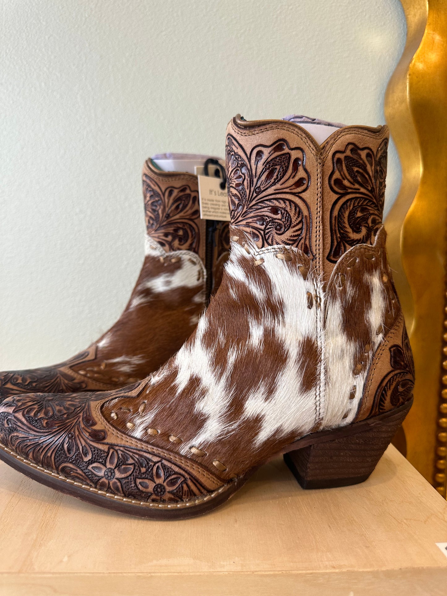 Leather cowhide boots