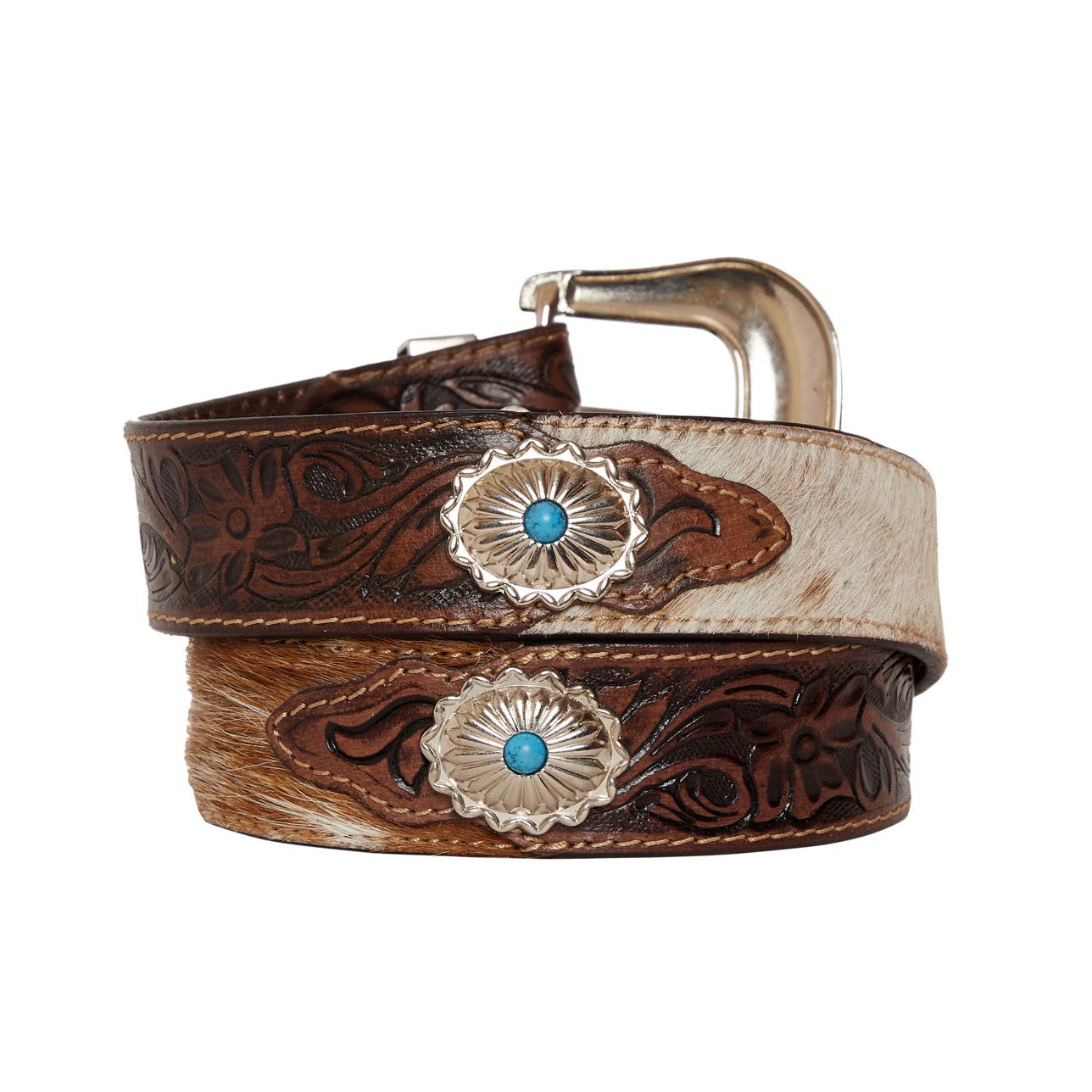 Cowhide conch leather belt