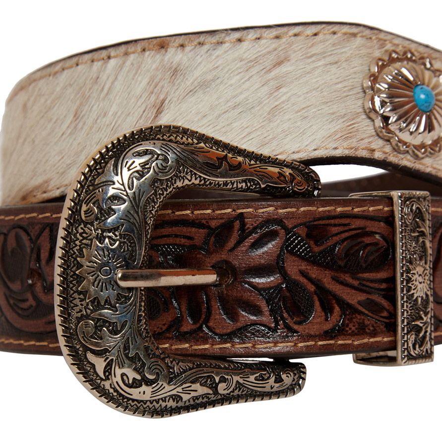 Cowhide conch leather belt