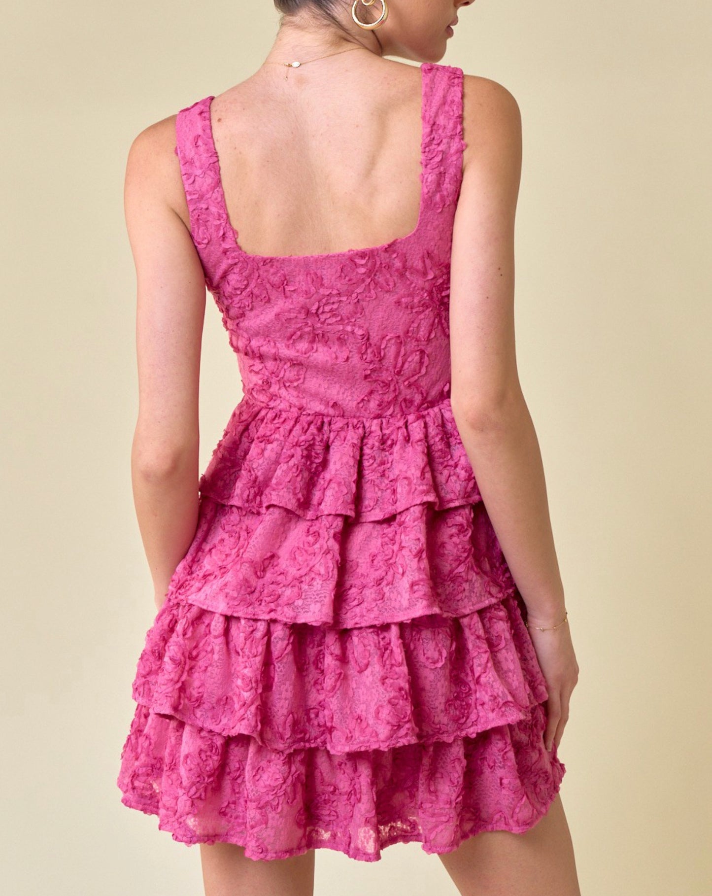 Rosy ruffle dress